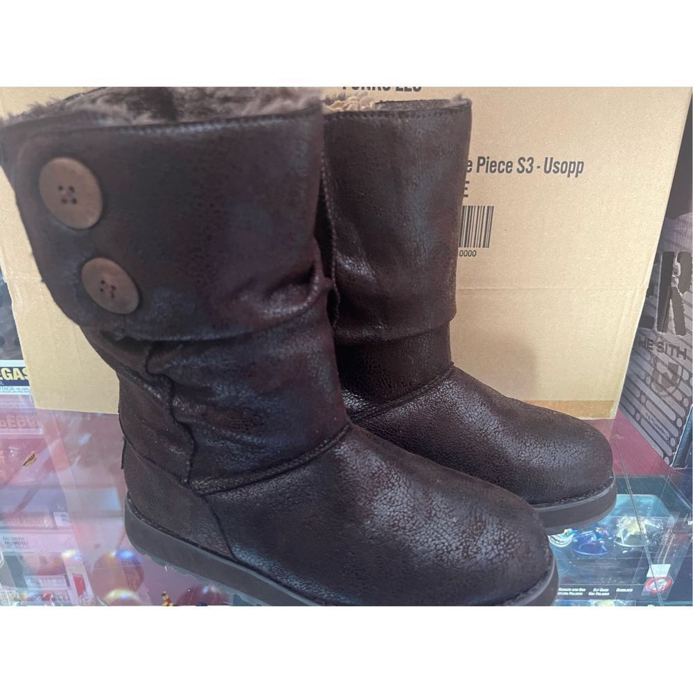 Skechers‎ Australia Keepsakes Faux Leather Mid-Calf Boots Choc 48367 Womens 6